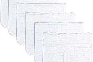 Muslin Burp Cloths 6 Pack Large 100% Cotton Hand Washcloths 6 Layers Extra Absorbent and Soft…