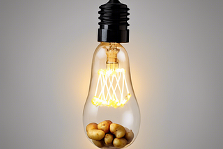 small potatoes inside a light bulb