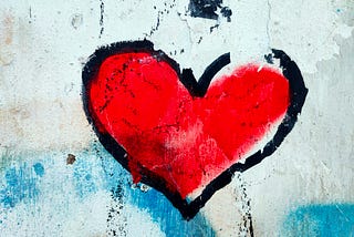 A drawing of a heart