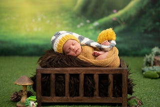 A sleeping newborn baby