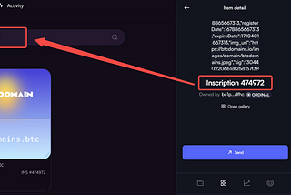 Inscribe BTC Domains in BTCDOMAIN and Sell BTC NFT