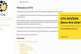 Introducing the UTU Trust API/SDK Docs: Building Trust in Web3