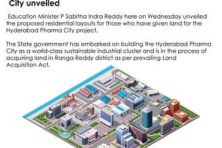 Residential layouts unveiled for those who contributed land in Hyderabad pharma city project
