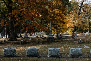 A graveyard in autumn