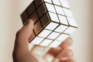 An all white rubik’s cube