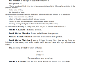 In The Name Of God: HV Kamath’s Preamble Amendment