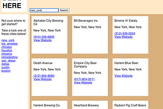 Beer Here Website view