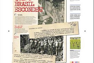 Foto da capa do jornal Estado de Minas com matéria sobre povos indígenas na ditadura