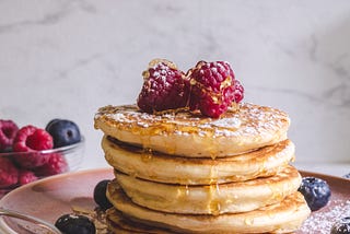 A stack of pancakes