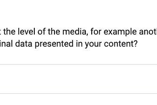 A “media” impact field with descriptive prompt.