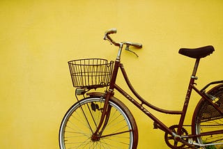 bike against yellow background