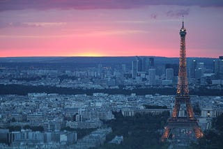 The Paris Skyline, showing the Eiffel Tower.