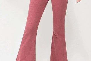 Edgy High Rise Super Flare Red Pants | Image