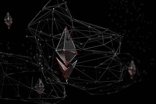 Ethereum logo in a connected web