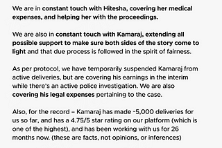 My take on Zomato’s manufactured incident involving violence between the delivery person and the…