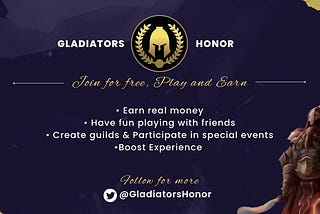 GLADIATORS HONOR: FREE-TO-JOIN, PLAY-TO-EARN WEB3 GAME