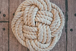 Tangled knot of rope