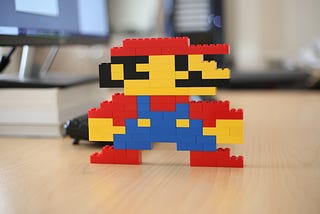 Lego figurine of Super Mario
