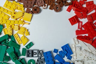 legos sorted in specific colored piles