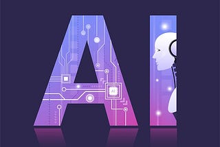 AI technology futuristic design featuring artificial intelligence circuits and a humanoid robot. Digital innovation with high-tech elements, machine learning, and artificial intelligence concept. Modern AI illustration with glowing circuit patterns and robotics.