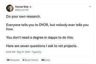 The Seven Questions you should ask Every Crypto Project or “The Connor Test”