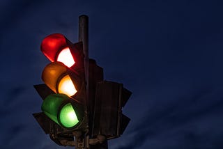 stoplight with dark background