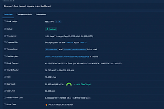 The Ethereum Merge: Block 15537394