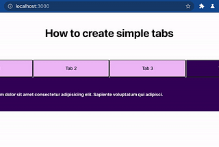 How to create simple tabs with React.
