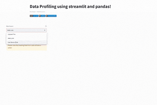 Web App for data profiling using streamlit!