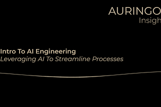 Intro To AI Engineering