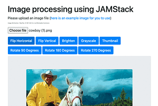 Building an image processing application; using JAMStack