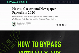 GIF animation of Medium Paywall, also an irony
