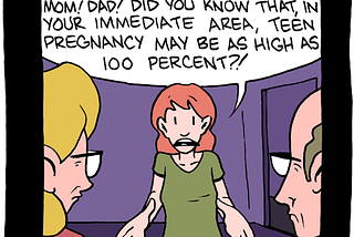 Joke about using statistics to avoid admitting to parents that you’re pregnant.