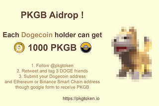 PKGB airdrop to Dogecoin holders