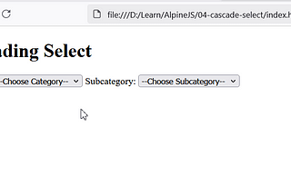 Alpine.js: Cascading Select