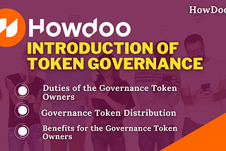 HowDoo — The Introduction of Token Governance