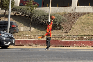 The Juggler Is a Clown Who Steals Our Hearts at the Traffic Light