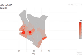 Interactive Kenyan Map Using Plotly — Merging of Shapefiles and a dataset