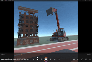 Demolishing Building using Excavator and 3D UI in VR.