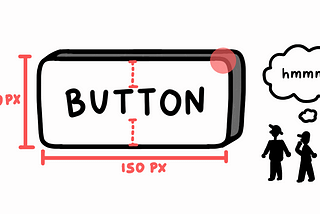 huge button with two people looking and saying “hmmm. maybe one pixel to the left”