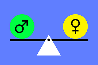 An illustration showing the male and female gender symbols on a scale