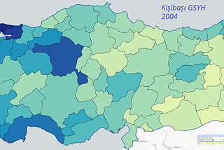 İl Bazında Kişi başı GSYH 2004-2022 Altın Bazında