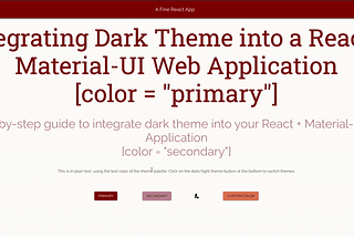 Integrating Dark Theme Into Your React and Material-UI Web Application