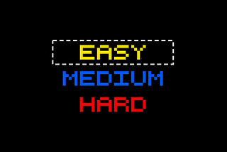 There are 3 modes: Easy, Medium, and Hard. “Easy” is selected.