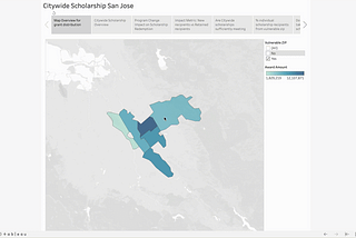 A GIF of a Tableau dashboard the data equity team created for San José’s Parks, Recreation and Neighborhood Services (PRNS) department, showing how data can be filtered according to different fields, like ZIP codes in the city.