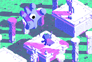 Discord’s wumpus fighting a hand shaped boss