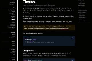 What theming looks like when done correctly using Tamagui. This is a GIF of the tamagui docs website switching themes