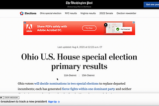 gif showing the skip to main content link on our Ohio election results page being highlighted and clicked, then jumping the user down to highlight the first link in the page’s main content