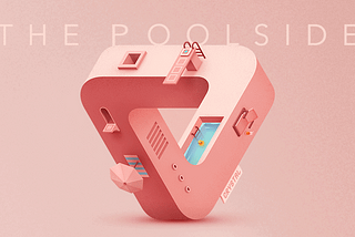 A 3D illustration of the poolside created by Crystal Yumumu on Dribbble