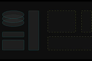 Animated vector illustration of software design block diagram